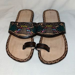 Acapulco Handmade Souvenir Sandals Womens Size 4.